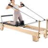 VEVOR Wooden Pilates Reformer Machine for Home Gym  Full Body Workout Equipment with Adjustable Resistance