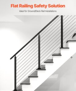 2.5x5 cm Aluminum Deck Railing Support for Stair Handrail Systems