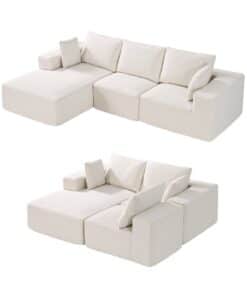 VEVOR L-Shaped Modular Sectional Sofa with Chaise and Cushions