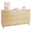 VEVOR 6 Drawer Wooden Dresser with Smooth Sliding Drawers and Anti Tip Safety for Bedroom or Living Room