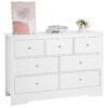 VEVOR 7 Drawer Wooden Dresser with Smooth Sliding Drawers and Anti Tip Safety Device