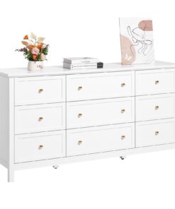 VEVOR 9-Drawer Wooden Dresser with Sliding Drawers and Anti-Tip Safety Device