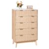 VEVOR 5 Drawer Wooden Dresser with Fluted Design
