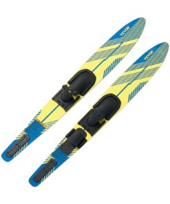 VEVOR 150 cm Combo Water Skis for Adults with X-7 Adjustable Bindings – Durable Recreational Waterskis Pair