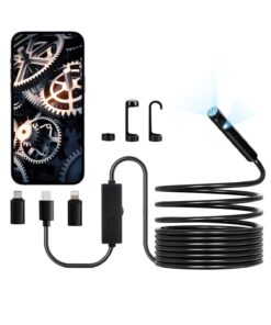 VEVOR Dual Lens Borescope Endoscope Camera with 5m Snake Cable for Android & iOS – HD Inspection Camera