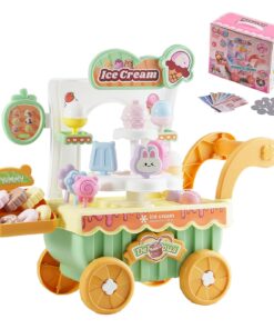 VEVOR Kids Pretend Play Ice Cream Cart – Toy Dessert Shop with Accessories for Children Aged 3+