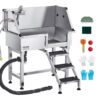 VEVOR 864 cm Stainless Steel Dog Grooming Bath Tub with Stairs