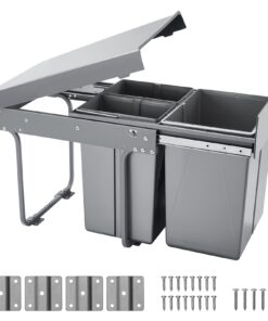 VEVOR 40L Pull-Out Waste Bin with Dual 20L and 10L Compartments for Under Cabinet Kitchen Use