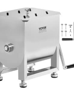 VEVOR Manual Meat Mixer 15L – Stainless Steel Sausage & Meat Mixer with Fixed Tank