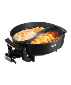 VEVOR Electric Hot Pot 5L Non-Stick Shabu-Shabu Cooker with Divider and Glass Lid – Multi-Functional Tabletop Cooker