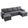 VEVOR 6 Seat U Shaped Convertible Sofa Bed with Double Chaise