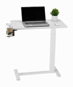 VEVOR Mobile Overbed Table with 4 Hidden Wheels and Cup Holder