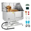 VEVOR 127 cm Stainless Steel Electric Dog Grooming Bath Tub with Water Filter