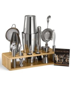 VEVOR 13-Piece Stainless Steel Cocktail Shaker Set – Silver Bartender Kit with Bar Tools