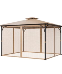 VEVOR Replacement Gazebo Netting Screen for 3x3.65x2.2m Patio Gazebo – Mesh Net Only