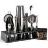 VEVOR 13 Piece Cocktail Shaker Set  Stainless Steel Bartender Kit with Gunmetal Finish Bar Tools