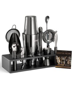 VEVOR 13-Piece Cocktail Shaker Set – Stainless Steel Bartender Kit with Gunmetal Finish Bar Tools