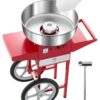VEVOR 1000W Commercial Cotton Candy Machine with Red Cart