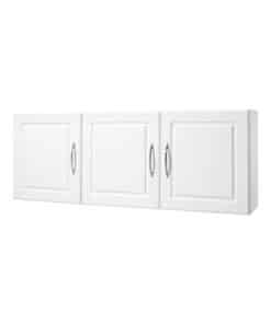 VEVOR 137 cm White Wall Cabinet for Laundry or Kitchen – 2-Tier Storage Cupboard with 3 Doors