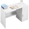 VEVOR Kids Study Desk with Drawer  White Wooden Small Desk for Bedroom or Study Room