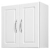 VEVOR 60cm Wall Cabinet with 2 Doors  2 Tier Storage Cupboard for Laundry Room or Kitchen
