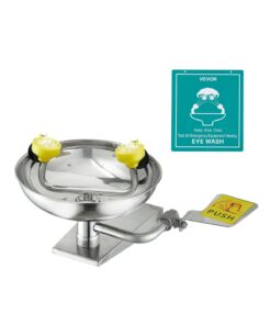 VEVOR Wall-Mounted Emergency Eyewash Station – Stainless Steel Face and Eye Wash Unit for Workplace Safety