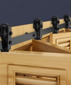 VEVOR 132 cm Bi-Folding Sliding Barn Door Hardware Kit for Four 30 cm Wide Doors