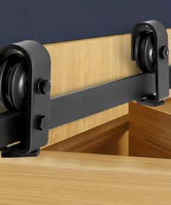 VEVOR Bi-Folding Sliding Barn Door Hardware Track Kit 132 cm for Two 61 cm Doors – Heavy-Duty Steel Rails