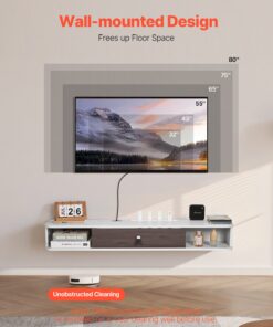 Wall-Mounted Entertainment Center with Cable Management