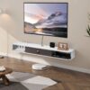 VEVOR 140 cm Floating TV Stand  Wall Mounted Entertainment Center with Cable Management