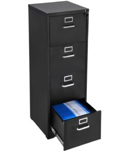 VEVOR 4-Drawer Metal Vertical File Cabinet with Lock – Secure Office Storage Organizer for Home or Workplace