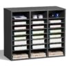 VEVOR Grey Wooden Literature Organizer with 24 Adjustable Compartments  Office Paper and Document Sorter