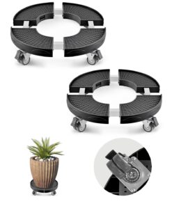 VEVOR 2-Pack Adjustable Plastic Trash Can Dolly