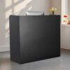 VEVOR Black Reception Desk 120cm  Rectangular Front Office Counter Table for Reception Areas and Offices