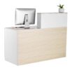 VEVOR Rectangular Reception Desk 140cm Wooden Front Counter Table for Office or Store