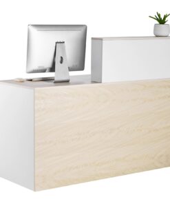 VEVOR Rectangular Reception Desk 140cm Wooden Front Counter Table for Office or Store