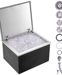 VEVOR Stainless Steel Drop-In Ice Chest Cooler with Cover