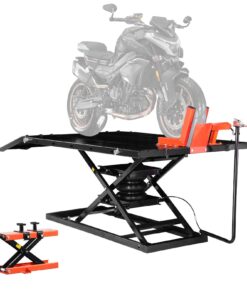 VEVOR Pneumatic Motorcycle Jack Lift 680kg with Removable Workbench – Heavy-Duty Bike Repair Stand