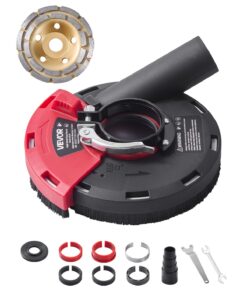 VEVOR 125mm Angle Grinder Dust Shroud with 6 Clamping Washers and 125mm Grinding Wheel for Dust-Free Grinding