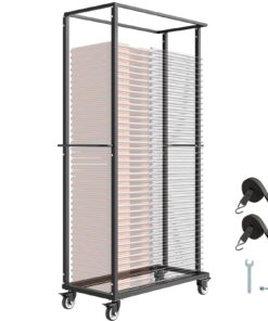 VEVOR Folding Chair Rack Cart for 60 Chairs with 227 kg Locking Casters – Heavy-Duty Storage and Transport Trolley