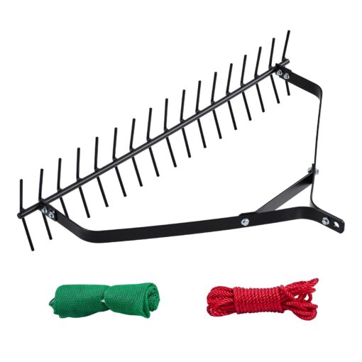 VEVOR Double Sided Pond Weed Rake 81x16 cm with 91 m Rope for Lake Aquatic Plant Removal