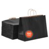 VEVOR Black Kraft Paper Bags with Handles 100pcs 406x152x305cm Reusable Gift  Shopping Bags