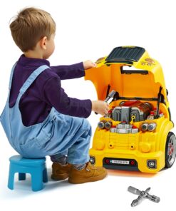 VEVOR Yellow Engine Toy for Kids – Car Mechanic Repair Playset with Removable Parts