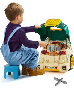 VEVOR Kids Engine Toy Car Repair Set – Green Educational Mechanic Play Kit with Removable Parts