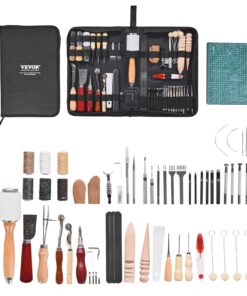 VEVOR 59-Piece Leather Working Tool Kit with Engraving