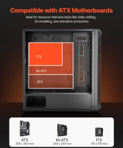 Supports ATX/M-ATX/ITX Motherboards