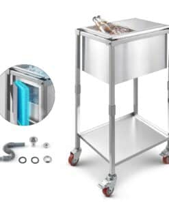 VEVOR 28L Rolling Cooler Cart with Wheels – Outdoor Ice Chest Bin for Parties and Events