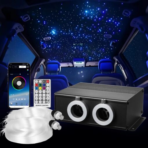 VEVOR 900pcs Fiber Optic Star Ceiling Light Kit Twinkle Effect Headliner Roof Lighting System 075mm