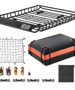 VEVOR Roof Rack Cargo Carrier Basket 130x91x10 cm – Car Top Luggage Holder for Extra Storage