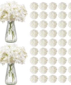 VEVOR 105 Pcs White Artificial Silk Hydrangea Flowers